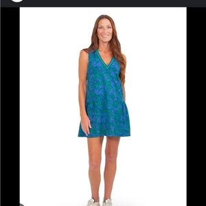 Emily McCarthy Pounce Varsity Daisy Leopard Print Drop‎ Waist Dress- Size XS